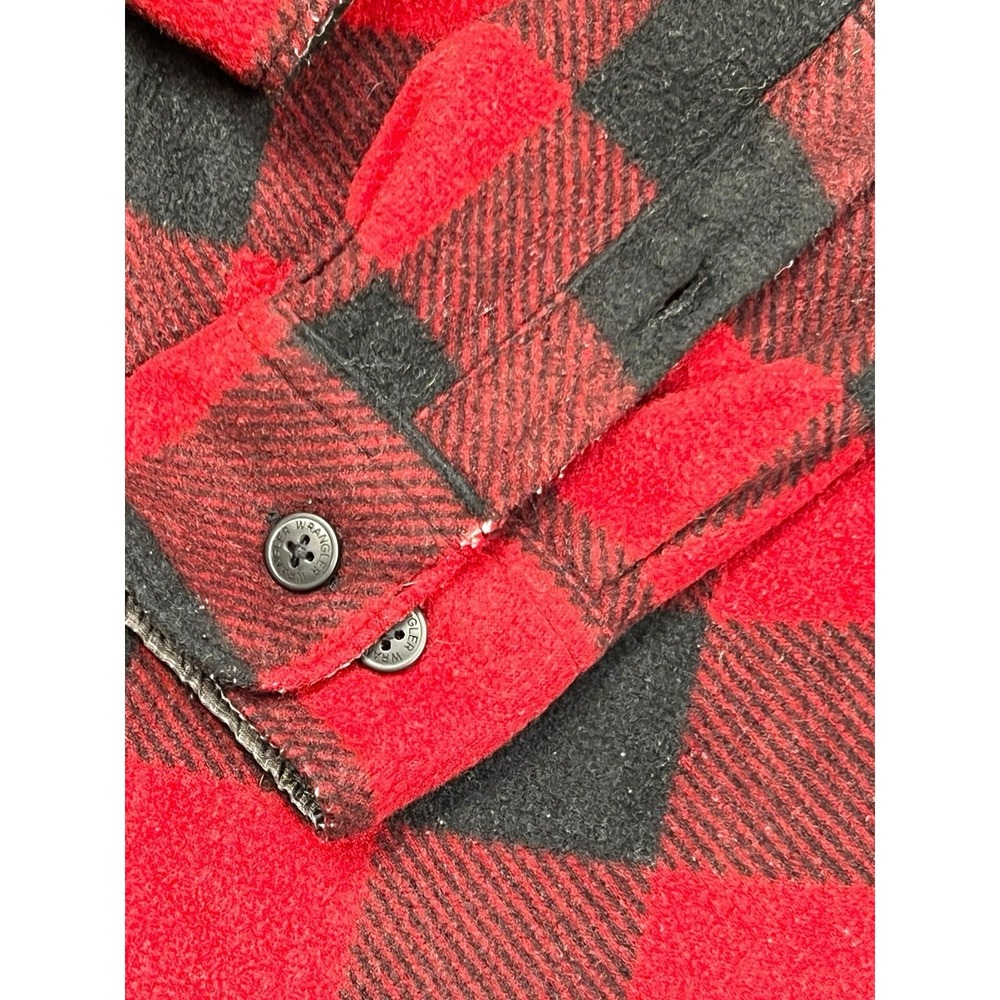 Wrangler Shirt Jacket Mens Small Buffalo Plaid Lined Shacket Outdoor Workwear - Picture 2 of 9